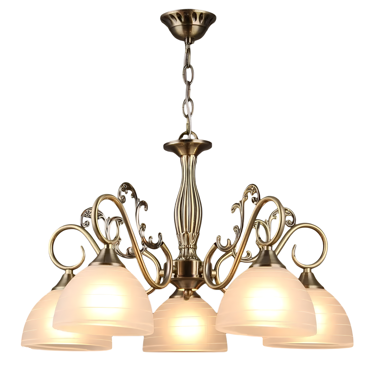 Люстра Svet на пять стеклянных плафонов под лампу Е27 Бронзовый (SR-A3025/5 AB)