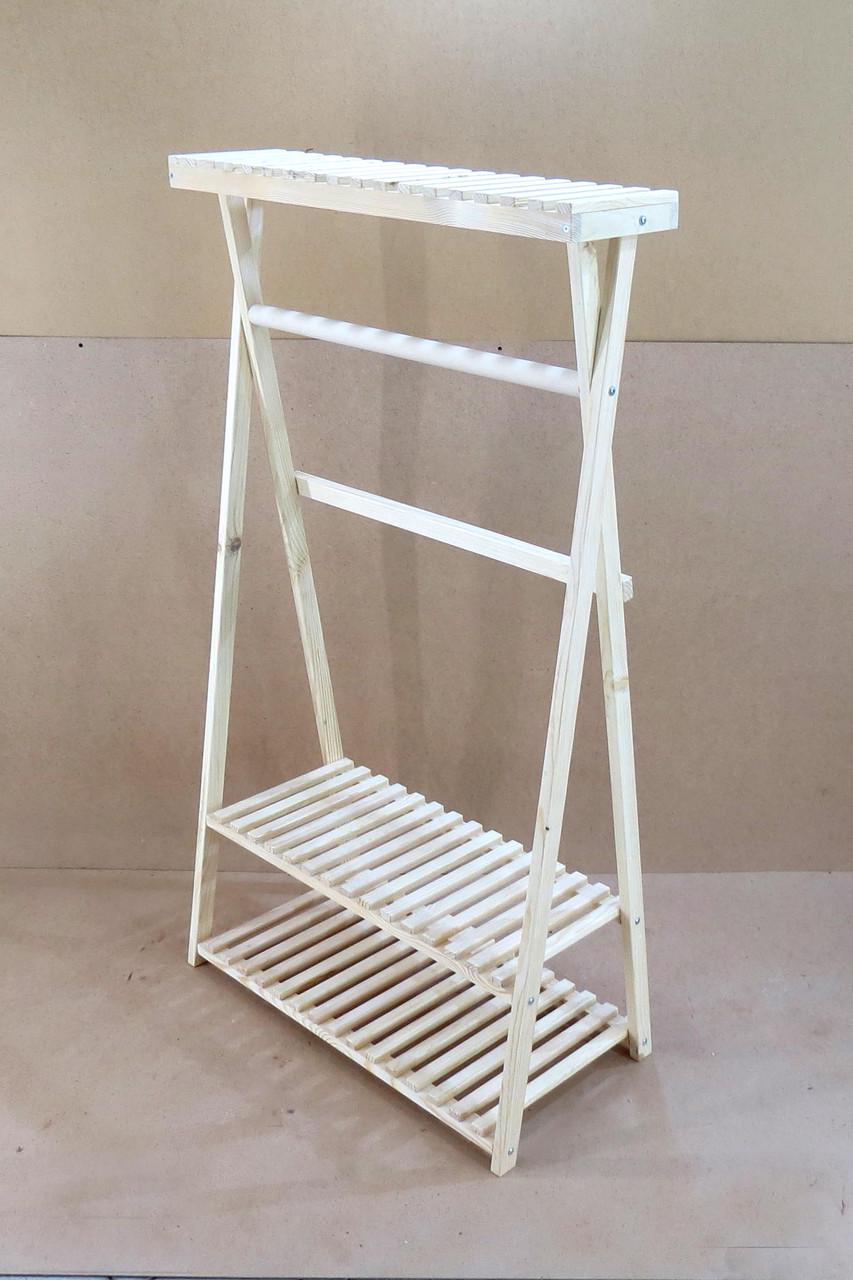 Вешалка-стойка для одежды из дерева Шумен 90 Бланже (СВГ-900701) Вешалка-стойка для одежды из дерева Шумен 90 Бланже (СВГ-900701)