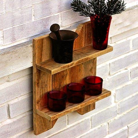 Полка настенная из дерева Магдалена охра (ПНС/004404)