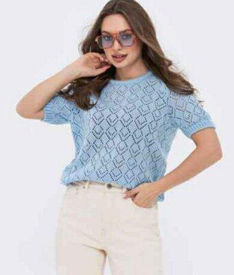 Футболка ажурна Esmara M Блакитний