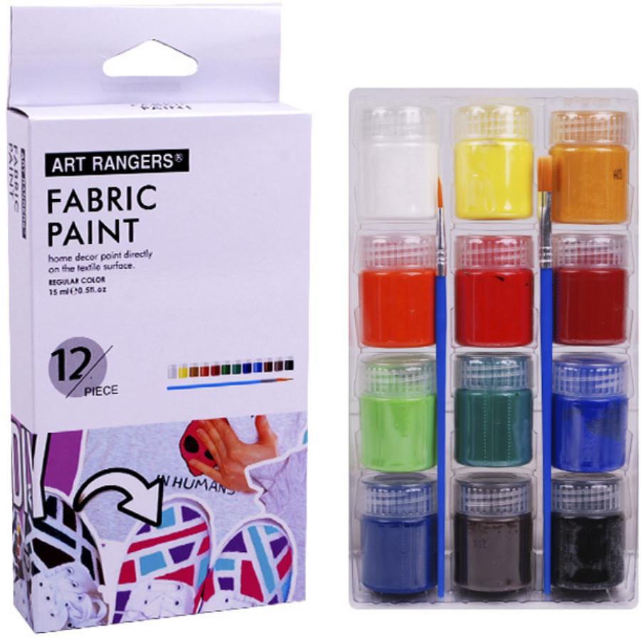 Набір акрилових фарб по тканині Art Nation 12 кольорів по 15 мл з пензликом - фото 2 Набір акрилових фарб по тканині Art Nation 12 кольорів по 15 мл з пензликом - фото 2