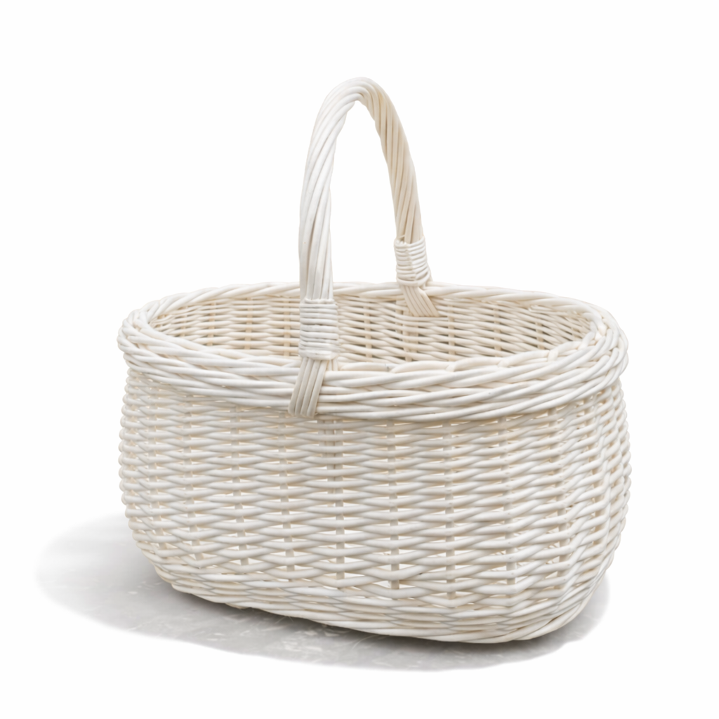 Корзина Пасхальная Новинка плетеная из отбеленной лозы (10000)