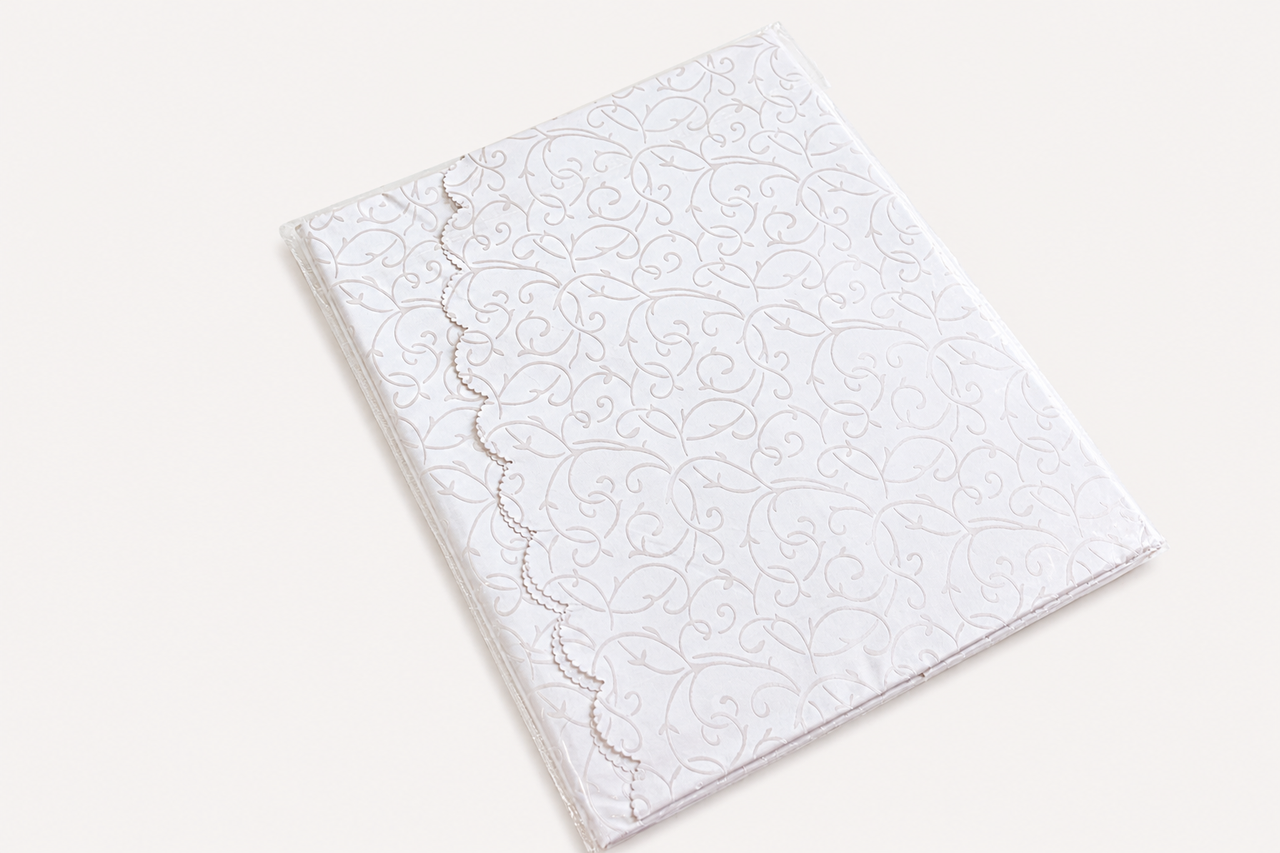Скатерть виниловая овальная 140x300 см Белый (7D/oval/z/white 203)