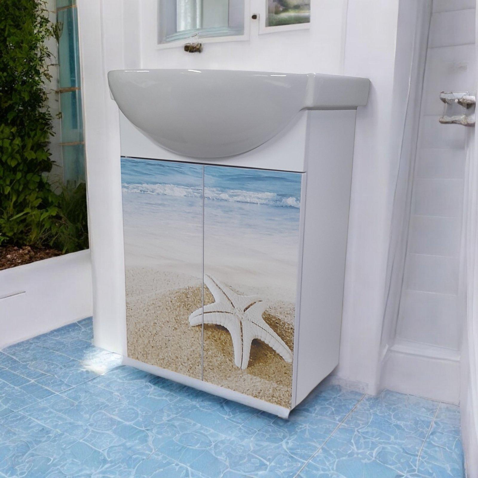 Тумба для ванной комнаты с умывальником The MIX Лазурный берег пластиковая 55 см (2478) - фото 6 Тумба для ванной комнаты с умывальником The MIX Лазурный берег пластиковая 55 см (2478) - фото 6