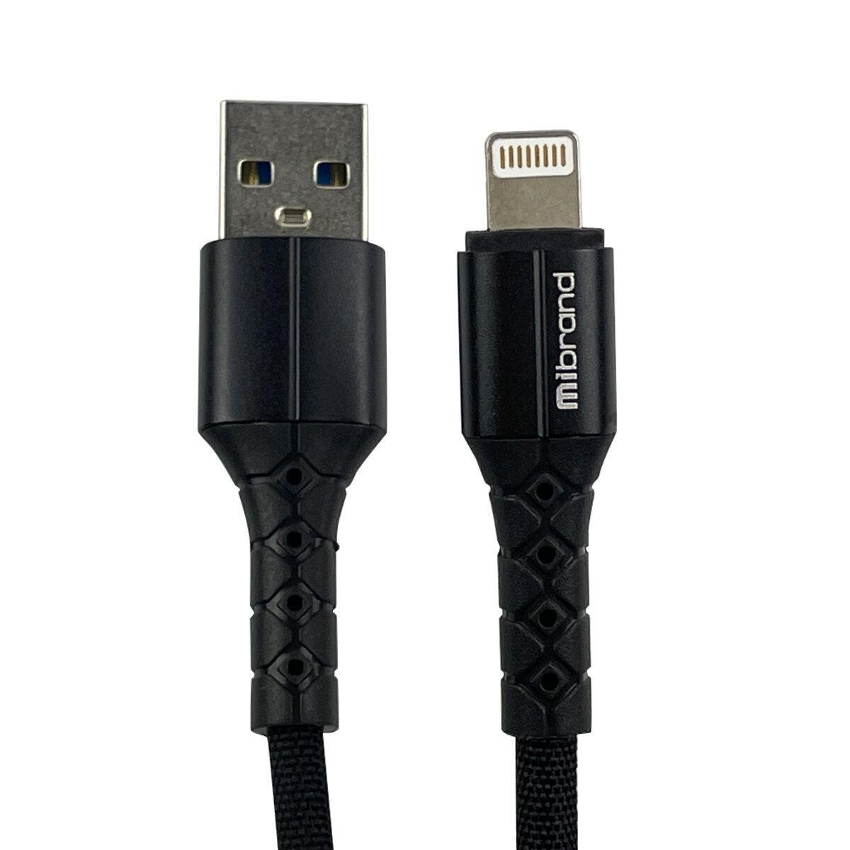 Кабель Mibrand MI-32 Nylon Charging Line USB for Lightning 2A 2 м Black (MIDC/322LB)