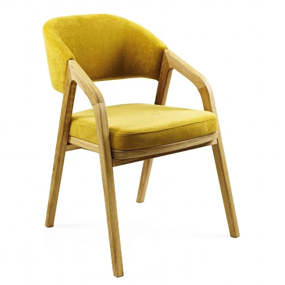 Кресло OTIS LOVKO VINTAGE VELVET 08 MUSTARD Дуб натуральный (876547)
