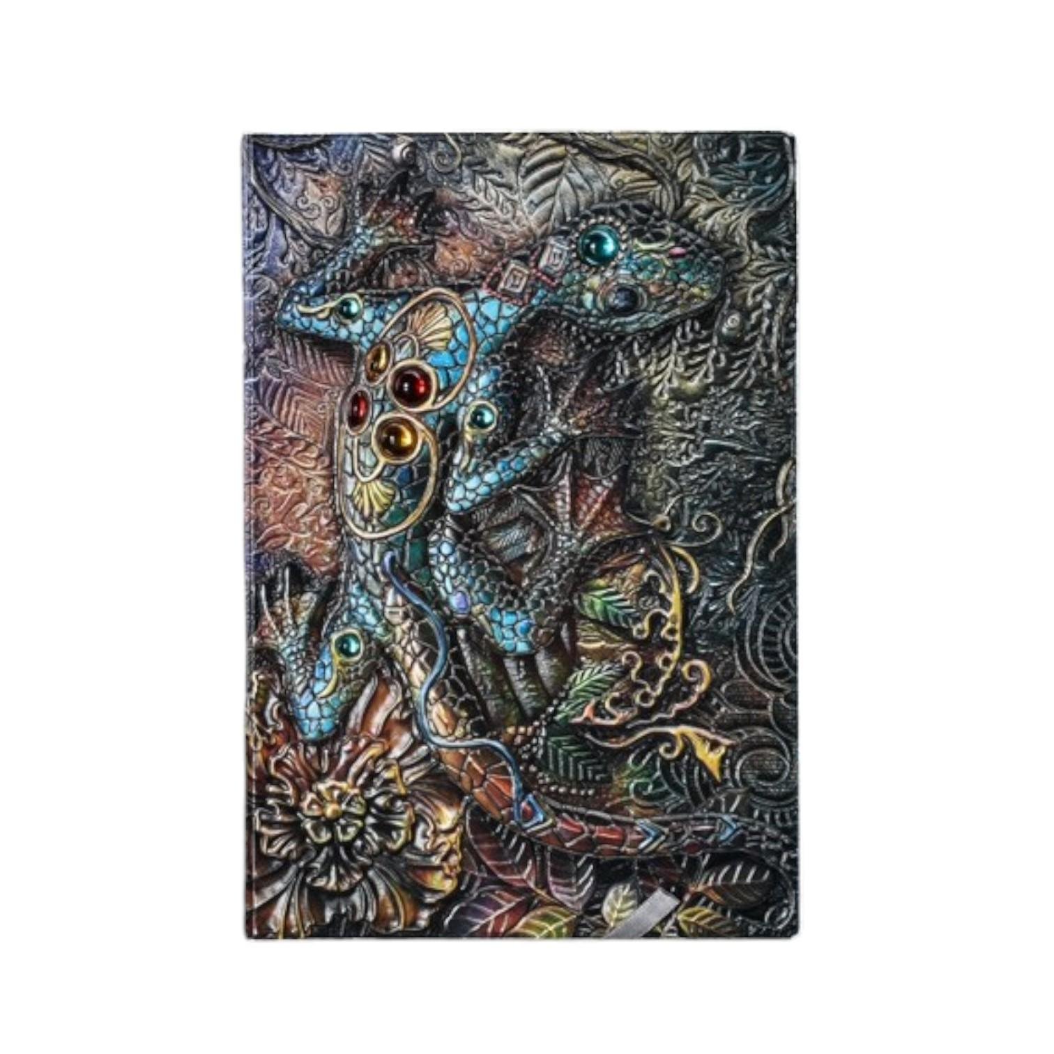 Блокнот із малюнком ящірки зі штучної шкіри 21,5x14,5 см Різнокольоровий (5643)