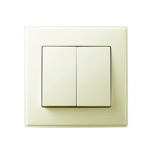 Выключатель двухклавишный Lezard LESYA Кремовый (27548947)