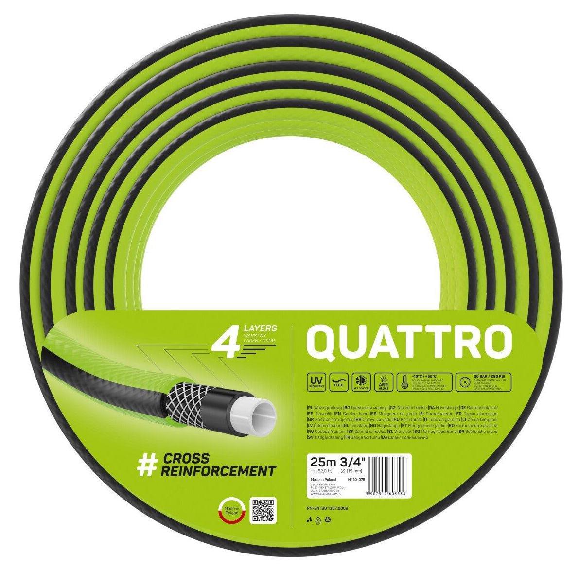 Шланг для полива Cellfast QUATTRO 3/4" 25 м (10-075)