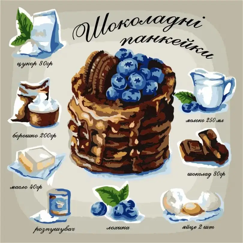 Картина по номерам ArtStory Шоколадные панкейки 30x30 см без коробки (AS2012)