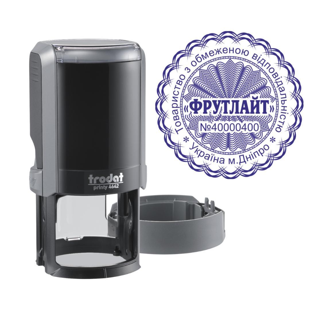 Печать ТОВ на автоматическом оснащении Trodat Printy 4642 с колпачком Серый (ООО21/4642/GR)