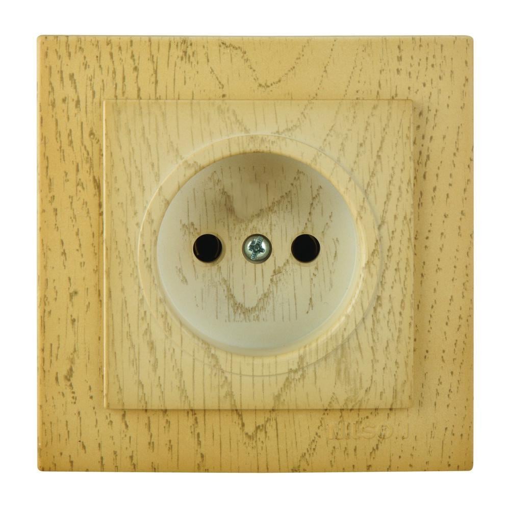 Розетка одинарна без заземлення Nilson Touran Клен (00000023654)