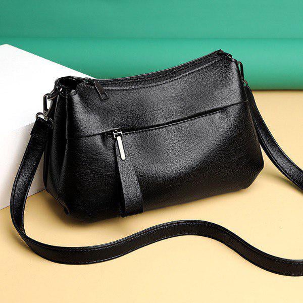 Сумка из экокожи со съемным ремешком 26х17х10 см Черный (KA00787) - фото 3 Сумка из экокожи со съемным ремешком 26х17х10 см Черный (KA00787) - фото 3