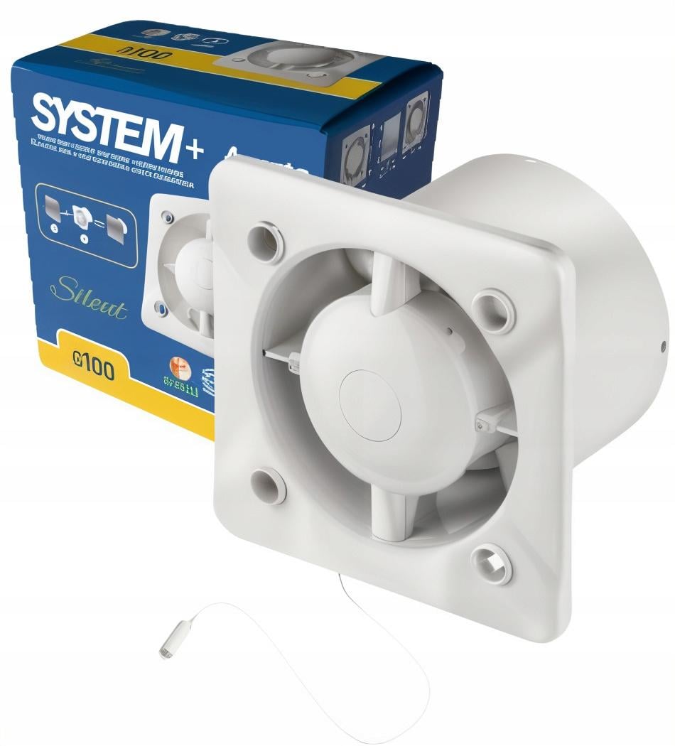 Вентилятор витяжний Awenta System+ Silent KWS100W з вимикачем (VT430)