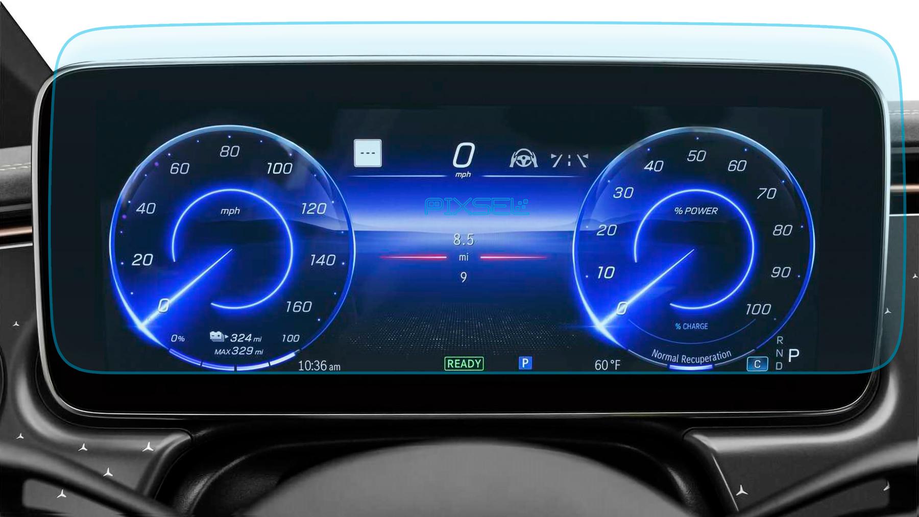 Стекло защитное Pixsel гибридный глянец на приборную панель Mercedes Benz EQS 14,5“ 2022