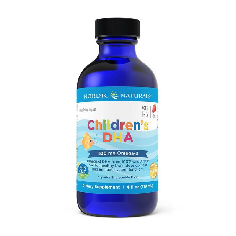 Омега жирные кислоты для детей Nordic Naturals Children's DHA 530 мг Omega-3 119 мл Клубника (18552-01)