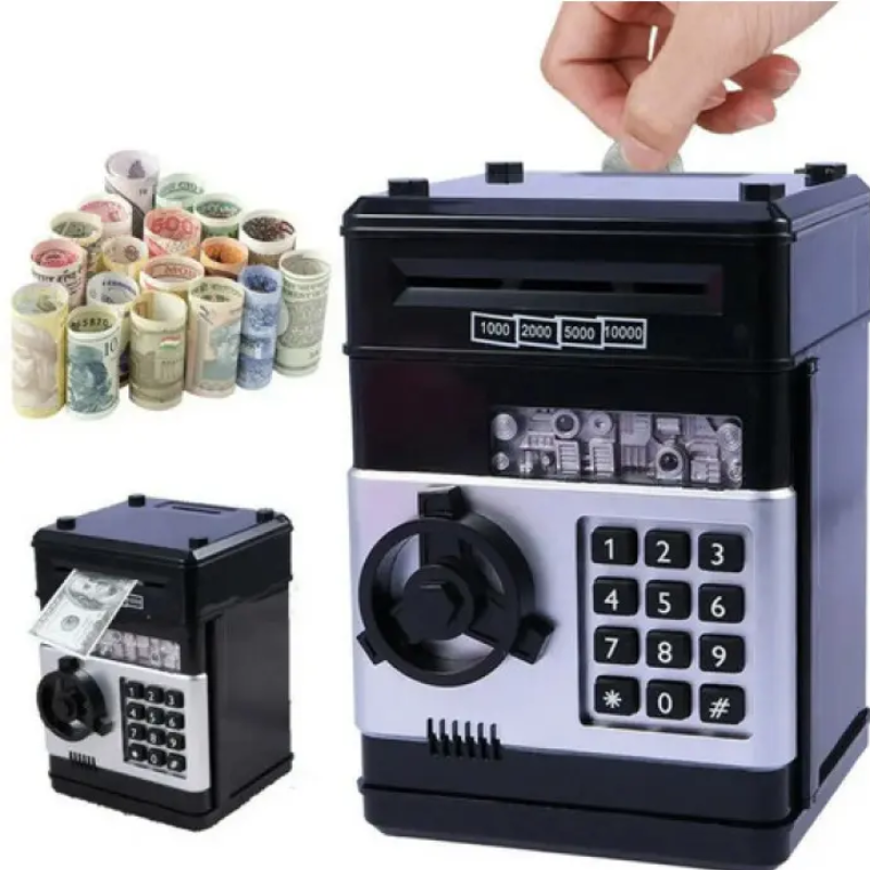 Копилка-сейф детская NUMBER BANK с кодовым замком Черный (2528416109) - фото 10