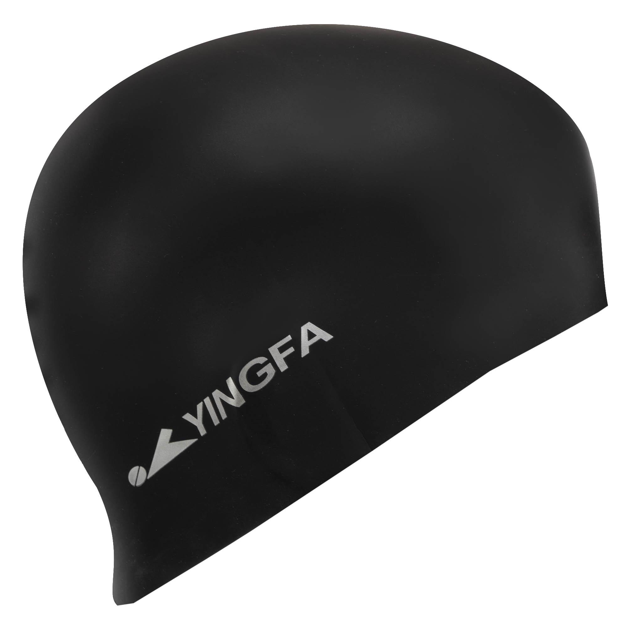 Шапочка для плавания для взрослых YINGFA C0081 силиконовая L Черный (C0081_Черный_L) - фото 3