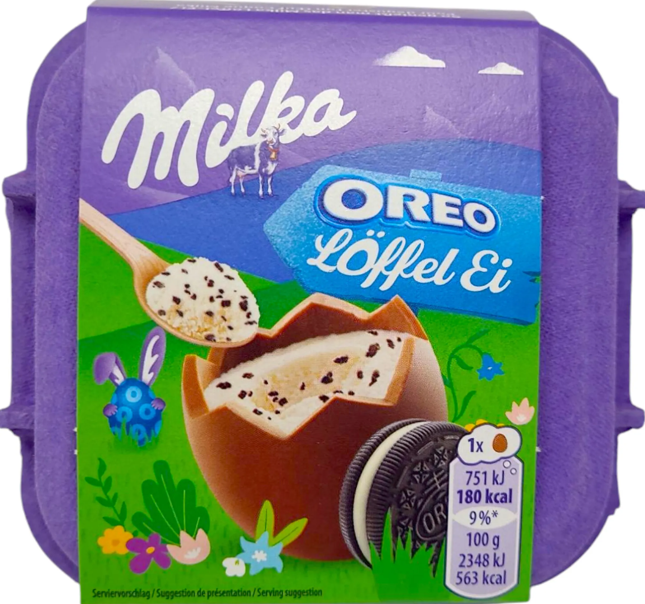 Набір шоколадних яєць Milka Löffel Ei Oreo Alpenmilch Schokolade gefüllt mit Oreocreme 128 г (2569961853)