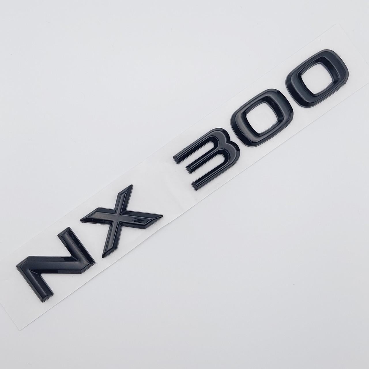 Эмблема надпись NX300 Lexus металл 17х2,1 см Черный глянцевый (1736891659)