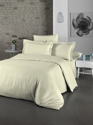Комплект постельного белья Lighthouse Exclusive Sateen Stripe Lux 200х220 см/50x70 см 4 шт. Кремовый