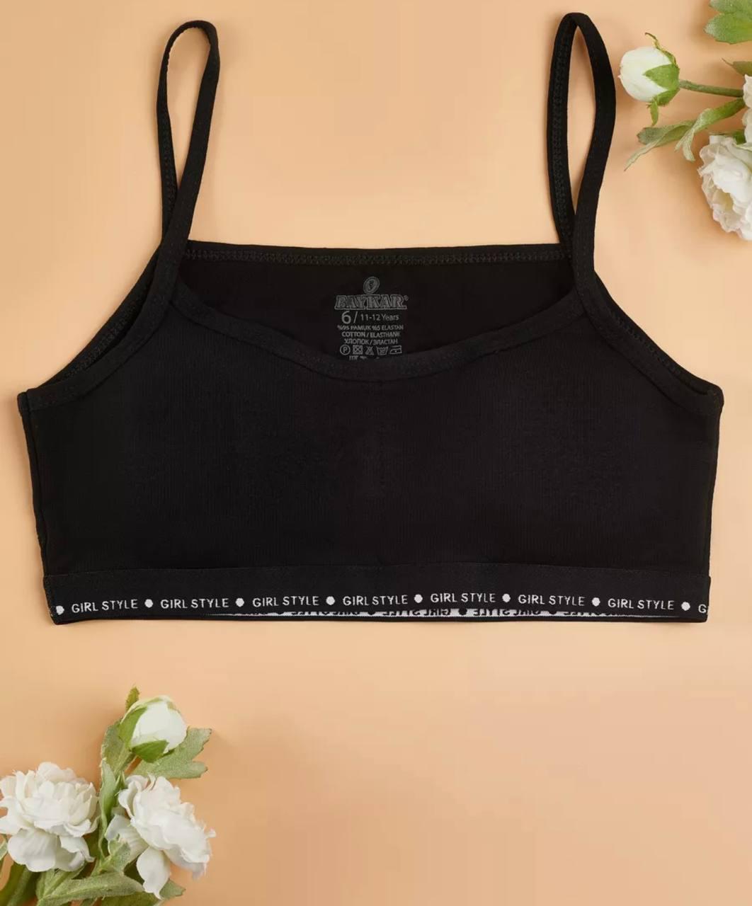 Топ пуш-ап для дівчинки-підлітка BAYKAR р. 6 158-164 см 11-12 років Чорний 4012-02)
