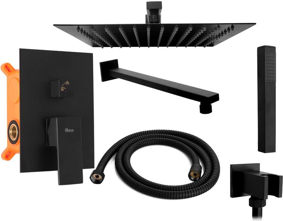 Душевой комплект скрытого монтажа Rea Fenix Черный (REA-P6920)