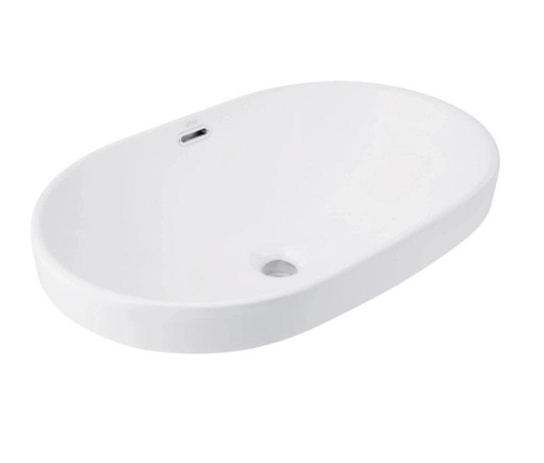 Раковина врезная Qtap Leo 610x405x185 мм с донным клапаном White (QT11118014W48472)