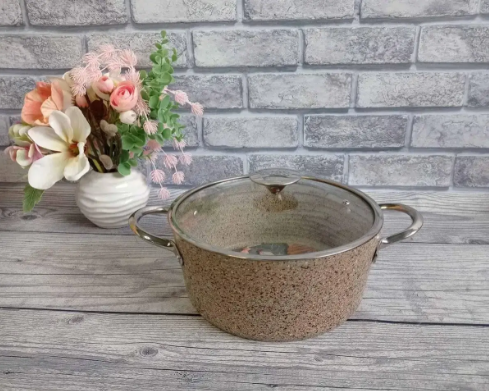 Каструля з кришкою OMS з антипригарним покриттям для газу і індукціі 5 л Бежевий (3116-5беж) - фото 2 Каструля з кришкою OMS з антипригарним покриттям для газу і індукціі 5 л Бежевий (3116-5беж) - фото 2