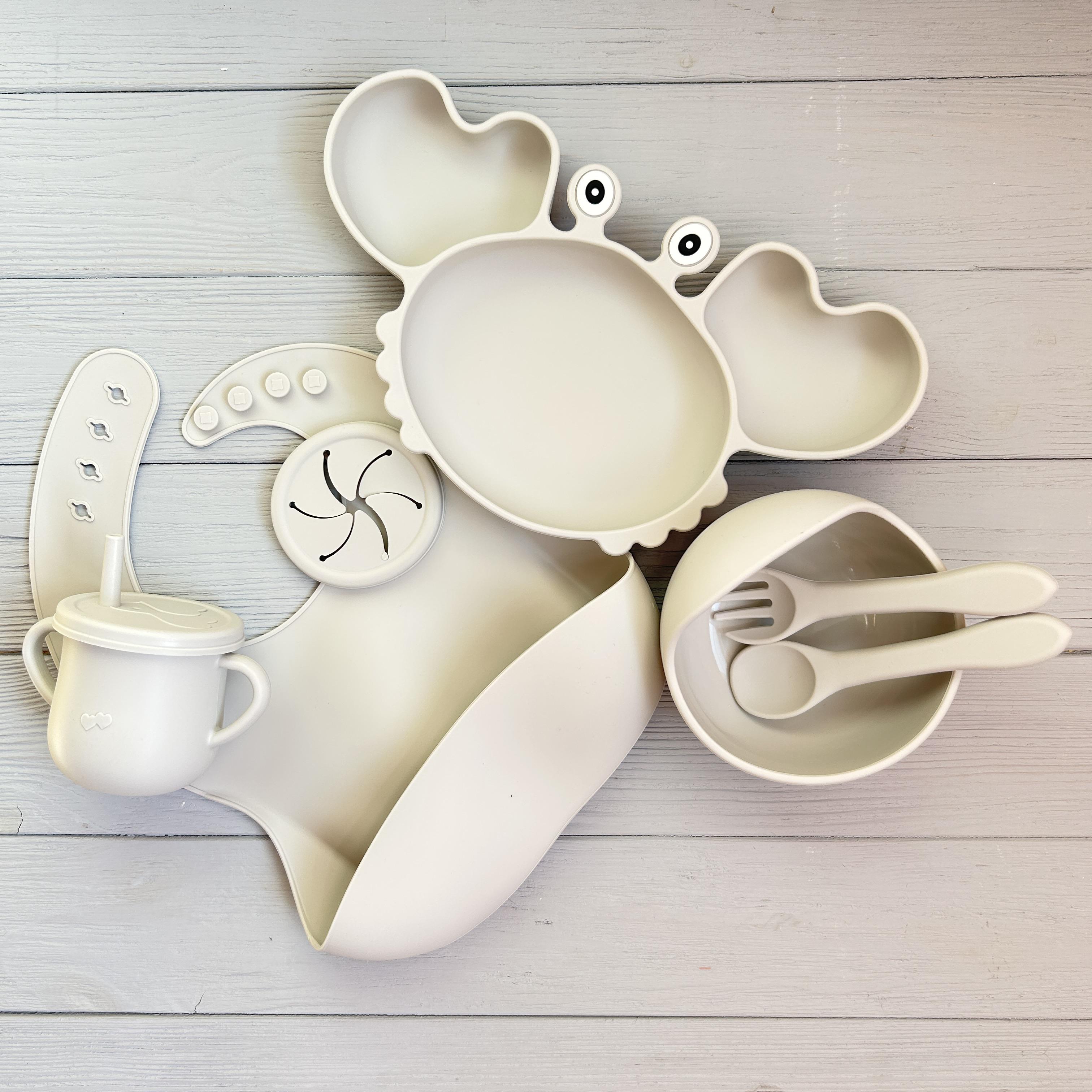 Набір силіконового посуду для дітей KR img_e6613 Y23 Краб (65411)