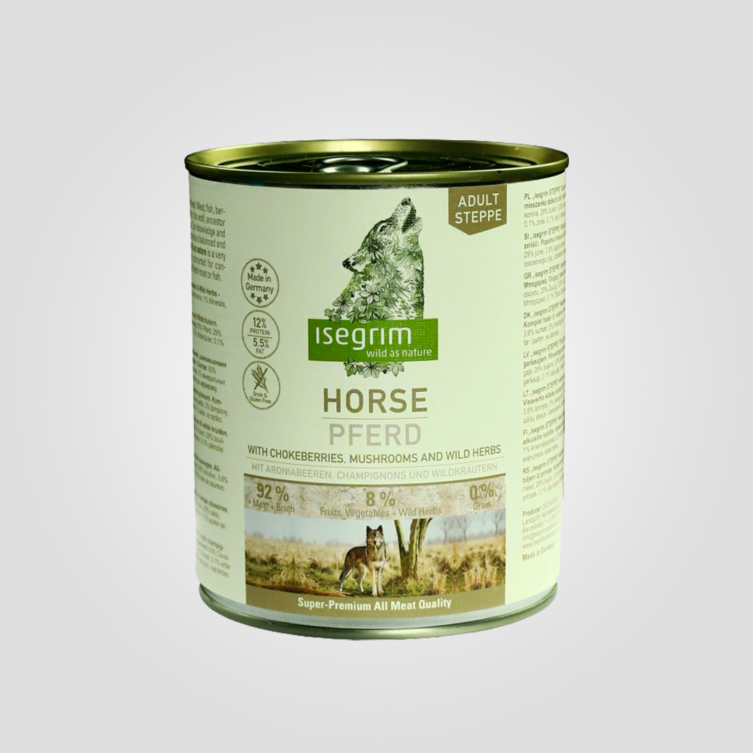 Корм консервированный для собак Isegrim Horse конина с рябиной 800 г (20502616)