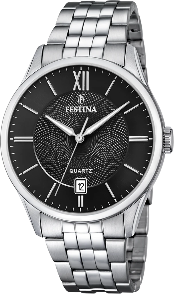 Наручные часы мужские Festina F20425/3 Classics со стальным корпусом WR 50 м и черным циферблатом