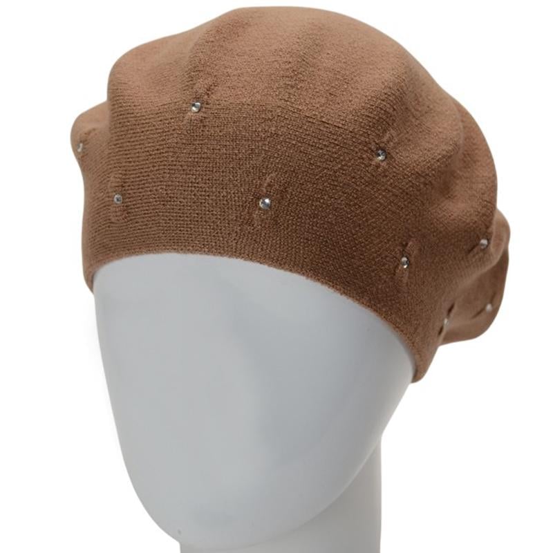 Берет жіночий подвійний Novita Чілі one size коричневий (284243) - фото 1