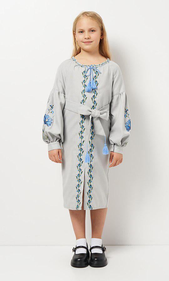 Сукня-вишиванка дитяча Вишиваночка р. 158 Сірий (8205-7) - фото 2 Сукня-вишиванка дитяча Вишиваночка р. 158 Сірий (8205-7) - фото 2