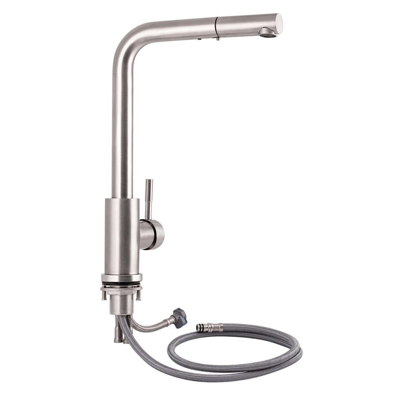 Змішувач для кухні Lidz Aria 015FL1 з висувним виливом k35 LDARI015FL1NKS34944 Nickel (2553560409)