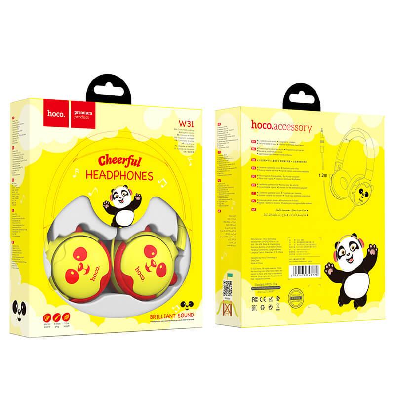 Наушники детские проводные HOCO Childrens headphones W31 120 см Yellow (1648e475) - фото 5