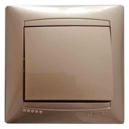 Выключатель одноклавишный Lemanso Сакура Золотой (LMR1201) Выключатель одноклавишный Lemanso Сакура Золотой (LMR1201)