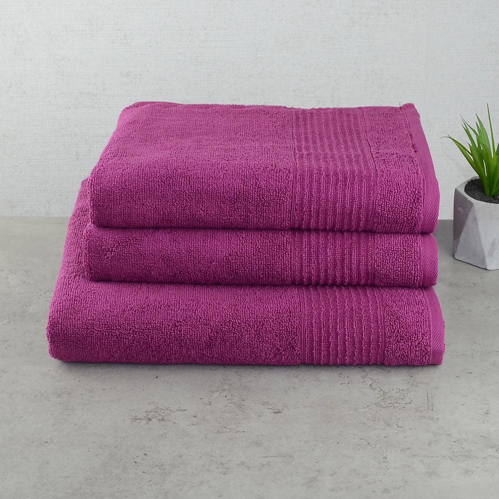 Комплект махрових рушників GM Textile Line 50х90/70х140 см 3 шт. Вишневий