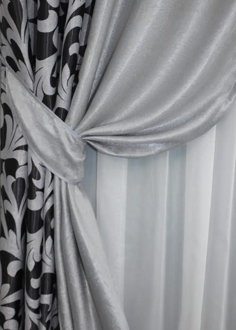 Шторы блекаут 1,5х2,7 м 2 шт. Черный/Серый (014дк/043шА-157ш) - фото 4 Шторы блекаут 1,5х2,7 м 2 шт. Черный/Серый (014дк/043шА-157ш) - фото 4