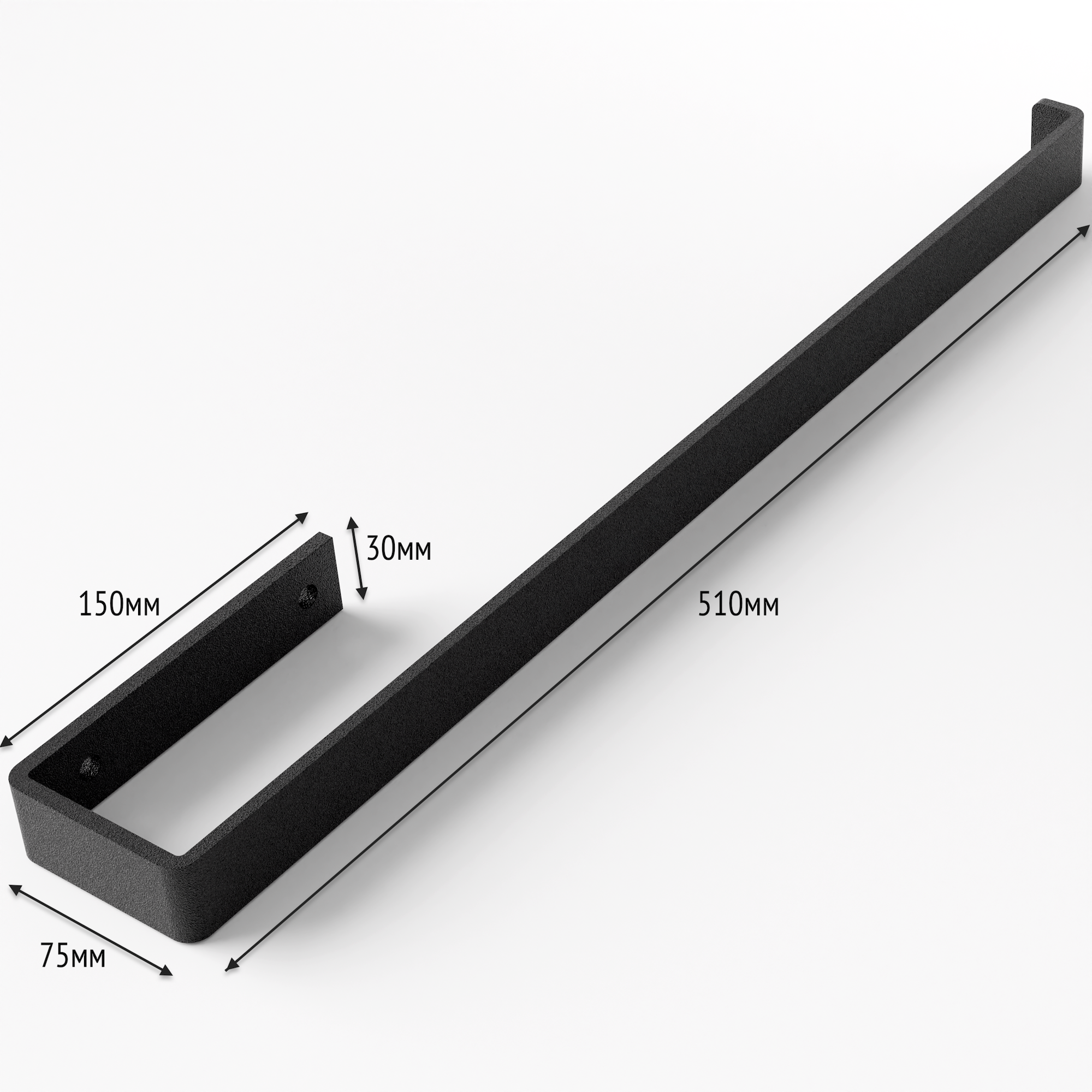 Полотенцедержатель для полотенца DVK 510 мм Черный (20589336) - фото 4