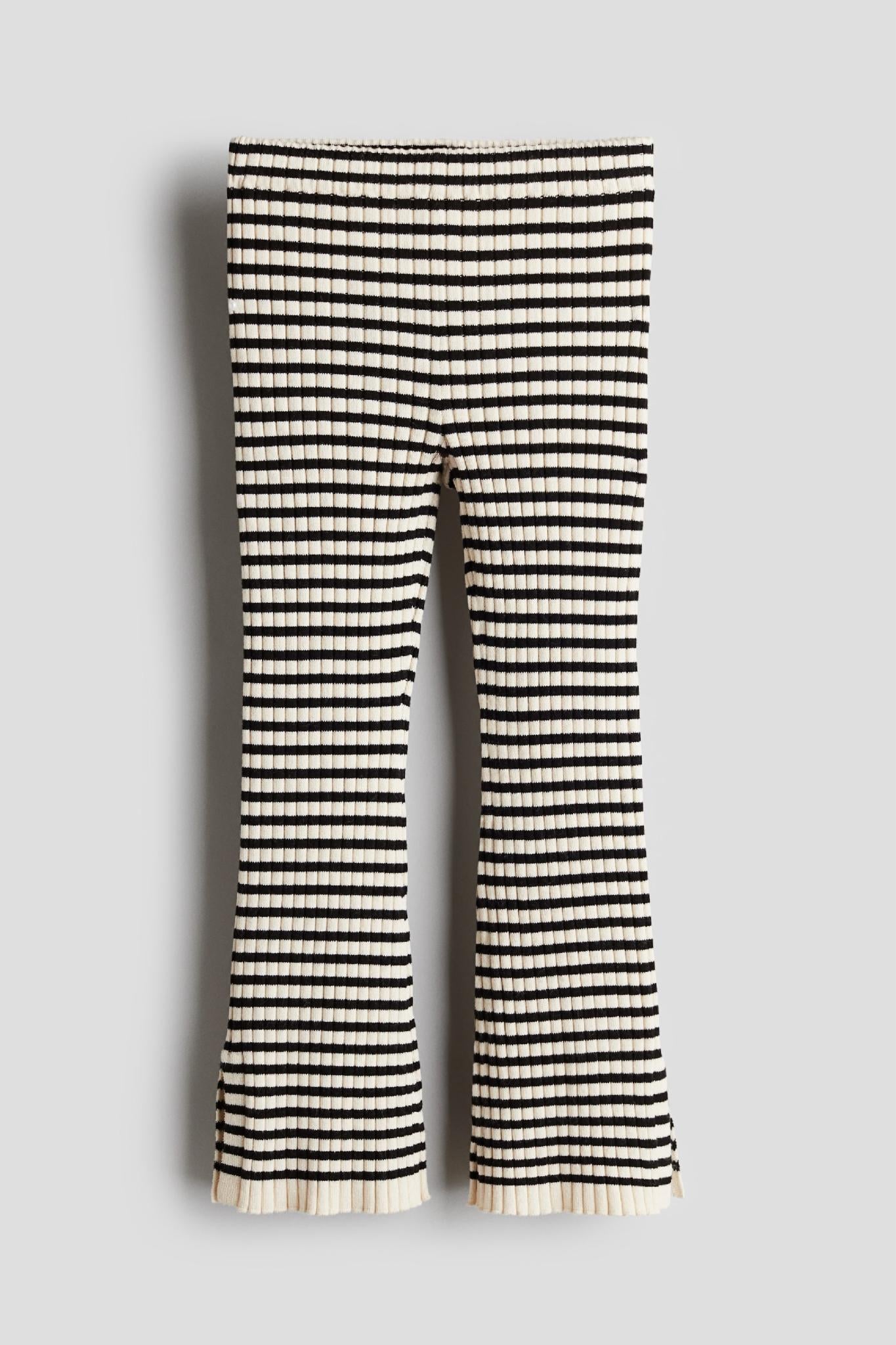 Брюки H&M Полоски 140 см Молочный/Черный (1253394)