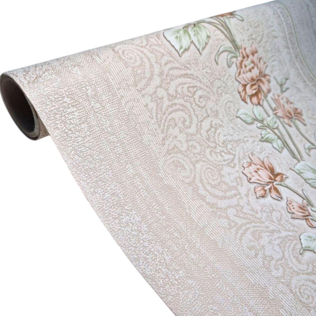Шпалери вінілові флізелінові Слов'янські шпалери 33686-02 з квітами в спальню/коридор/зал/вітальню/кімнату 10,05x1,06 м Пісочний (2487042692)