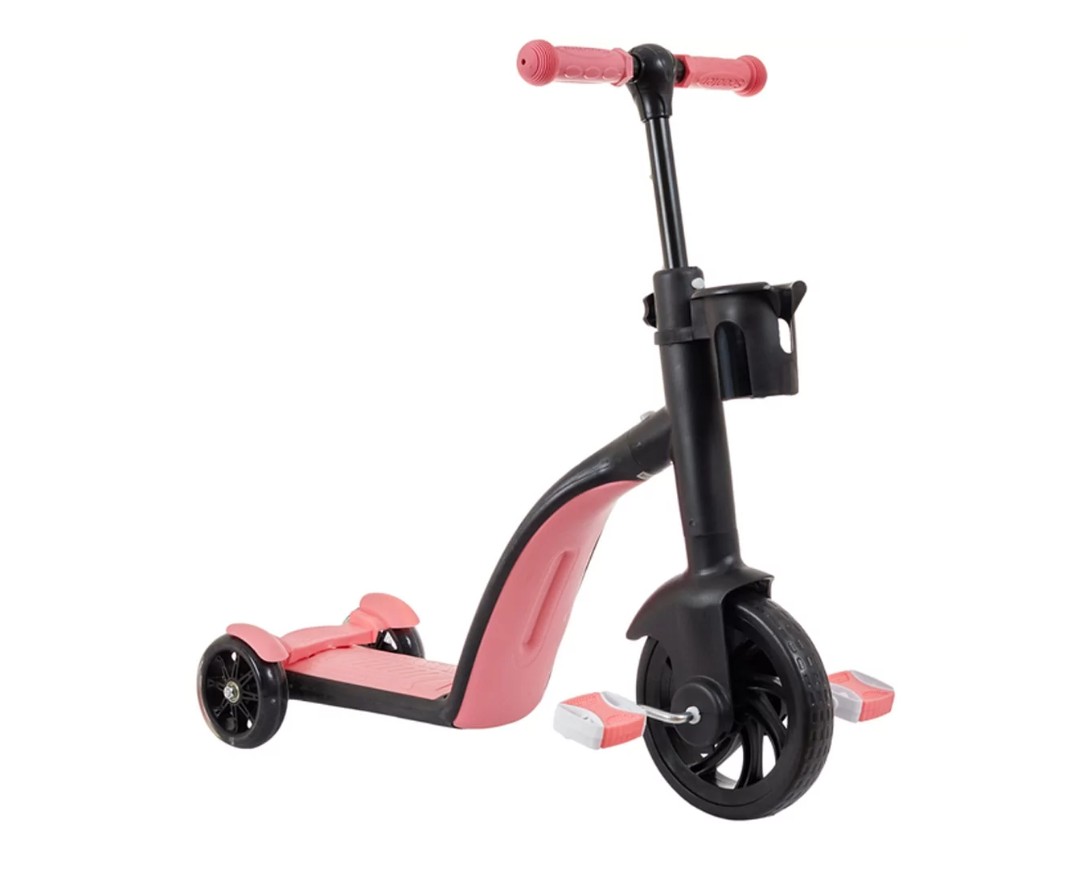 Детский транспорт 3в1 велосипед/самокат/велобег Розовый (45678-_1475)