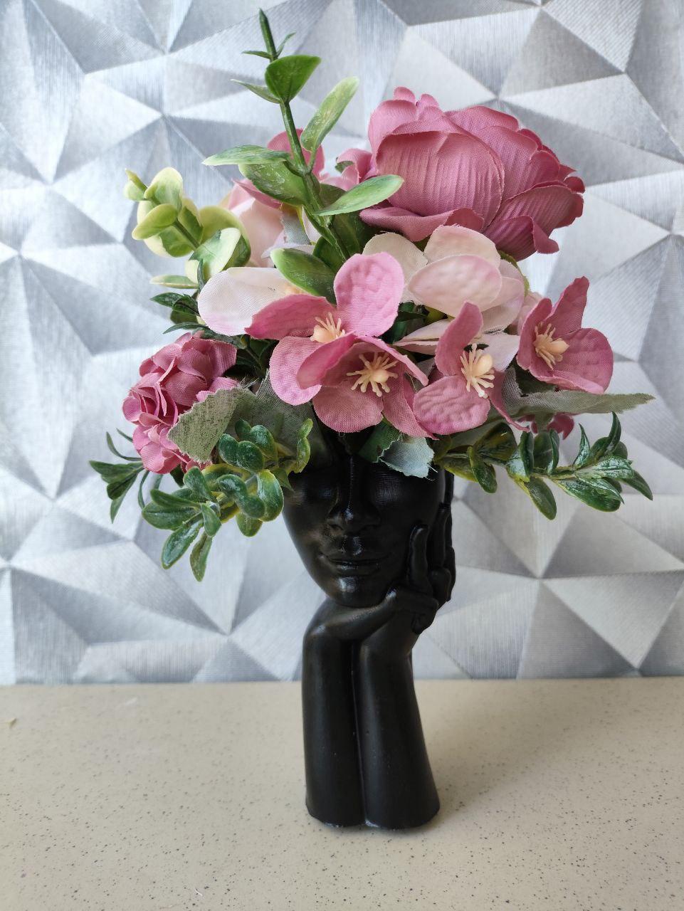 Ваза гипсовая в форме лица Черный (2749746782)