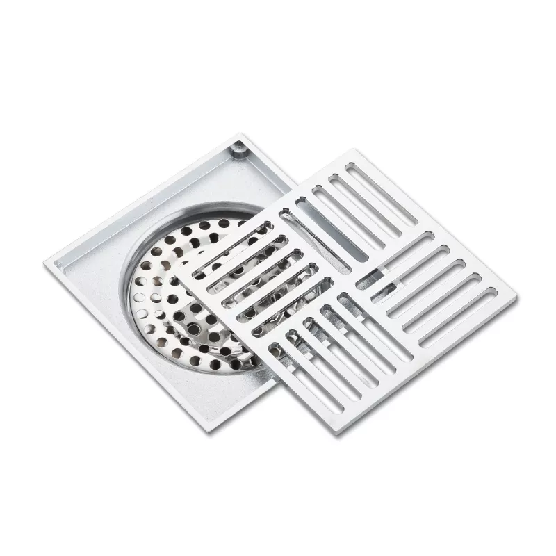 Трап душевой вертикальный Gappo сухой затвор латунь 10х10 см Хром (G81051)