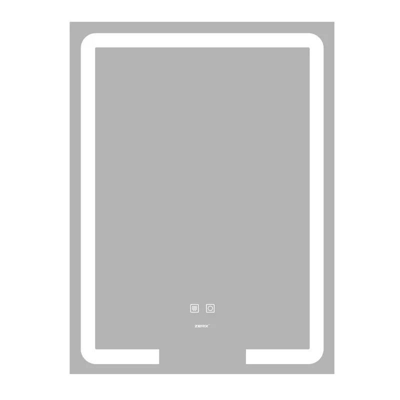 Зеркало для ванной комнаты Zerix Prime MR02 LED Touch/Anti-fog/димер/регулятор яркости 50x80 см (ZX6052)