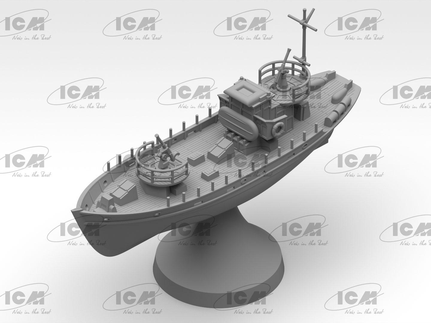 Сборная модель ICM KFK Kriegsfischkutter немецкий многоцелевой катер 2 СВ (S.018) - фото 4