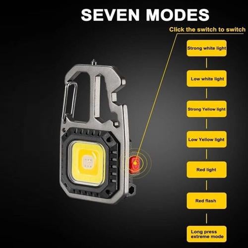 Фонарь многофункциональный 5138/KL-535-COB ULTRA white/yellow/red магнит/отвертка/карабин/Power indicator/USB-C - фото 6