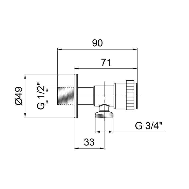 Кран кульовий Lidz 01 01 LIDZNKS010100134 1/2"x3/4" ЗЗ метелик (76619) - фото 2