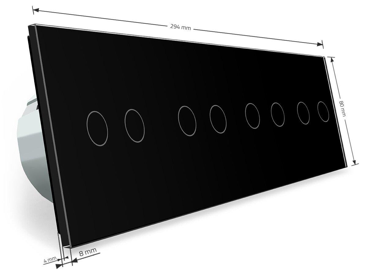 Выключатель Livolo ZigBee умный сенсорный 8 сенсоров 2-2-2-2 Черный (VL-C708Z-12) - фото 4